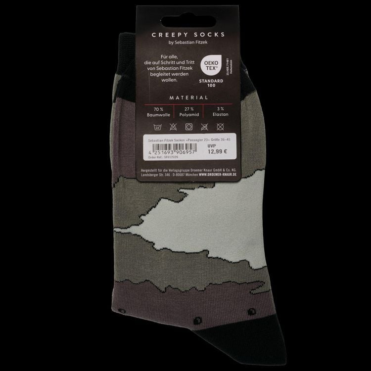 Produktbild: Sebastian Fitzek-Socken "Passagier 23" Gr&ouml;&szlig;e 36 - 41