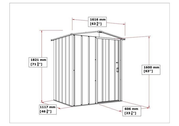 Produktbild: Metall Ger&auml;tehaus 163x112 Gartenhaus Schiebet&uuml;r