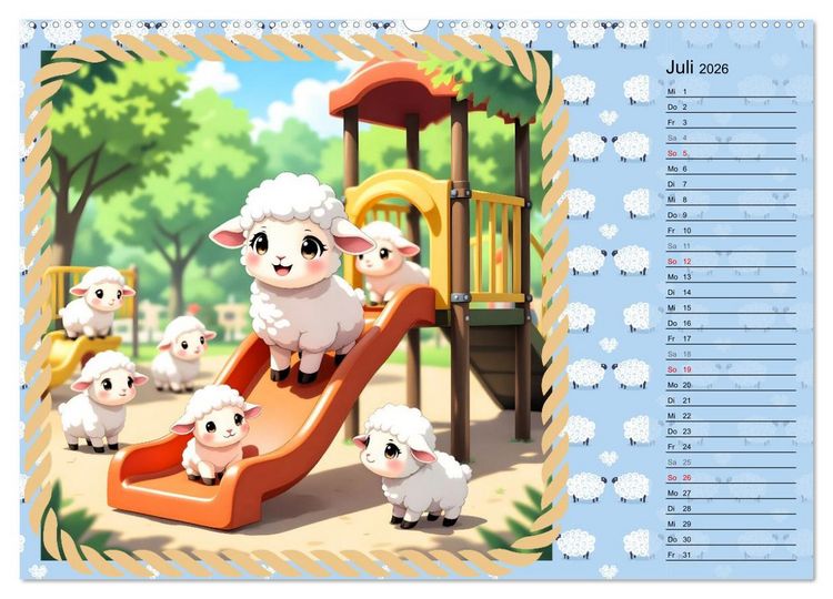 Produktbild: L&auml;mmchen Lillys erste Momente (Wandkalender 2026 DIN A2 quer), CALVENDO Monatskalender
