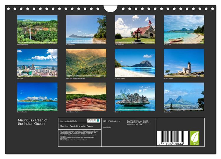Produktbild: Mauritius - Pearl of the Indian Ocean (Wall Calendar 2026 DIN A4 landscape), CALVENDO 12 Month Wall Calendar