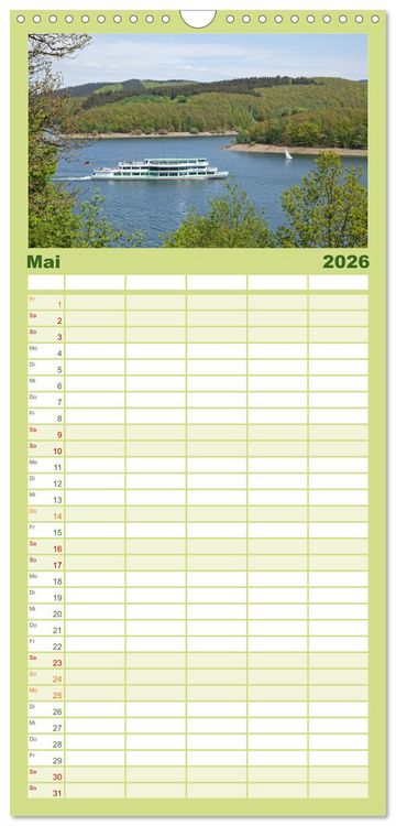 Produktbild: Familienplaner 2026 - Das Sauerland - Mittelgebirge im Herzen Deutschlands mit 5 Spalten (Wandkalender, 21 x 45 cm) CALVENDO