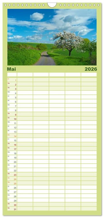 Produktbild: Familienplaner 2026 - Traumhafte Wege durch die Eifel mit 5 Spalten (Wandkalender, 21 x 45 cm) CALVENDO