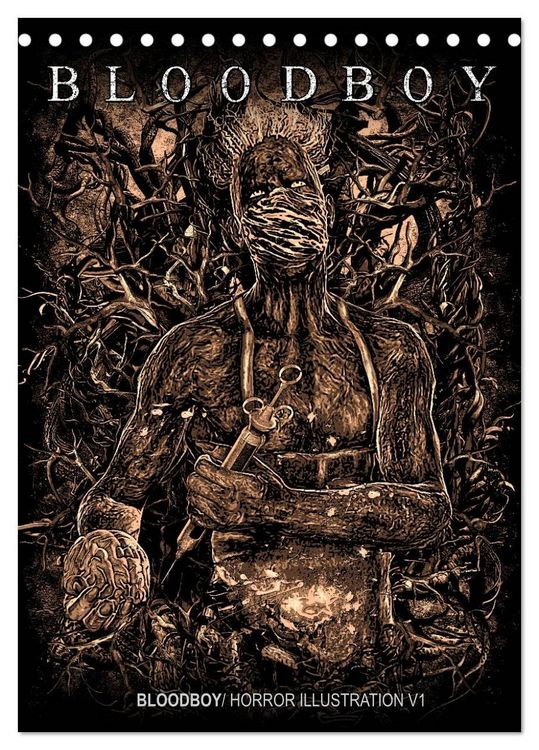 Produktbild: BLOODBOY/ HORROR ILLUSTRATION V1 (Tischkalender 2026 DIN A5 hoch), CALVENDO Monatskalender