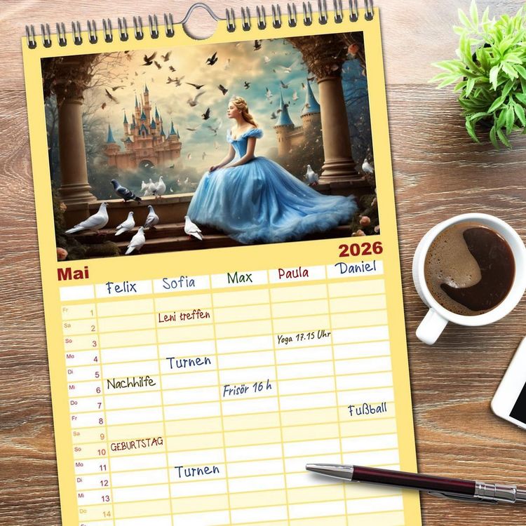 Produktbild: Familienplaner 2026 - Im Reich der M&auml;rchen, Mythen und Legenden mit 5 Spalten (Wandkalender, 21 x 45 cm) CALVENDO