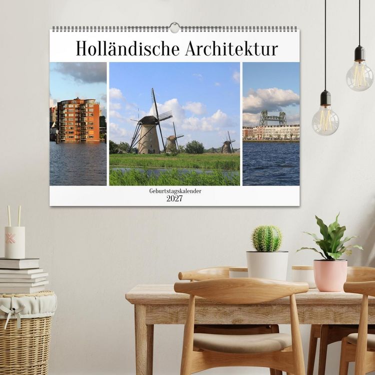 Produktbild: Holl&auml;ndische Architektur Geburtstagskalender (Wandkalender 2027 DIN A2 quer), CALVENDO Monatskalender