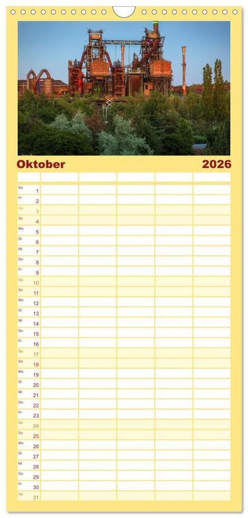 Produktbild: Familienplaner 2026 - Ruhrpott Akzente mit 5 Spalten (Wandkalender, 21 x 45 cm) CALVENDO