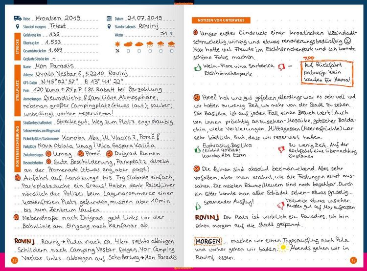 Produktbild: Reise Know-How Wohnmobil-Tourguide Logbuch: Notizbuch f&uuml;r unterwegs
