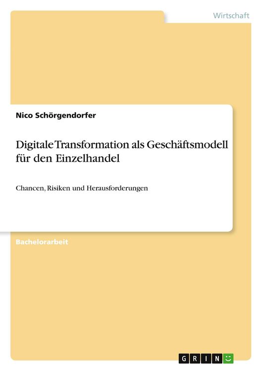 Produktbild: Digitale Transformation als Gesch&auml;ftsmodell f&uuml;r den Einzelhandel
