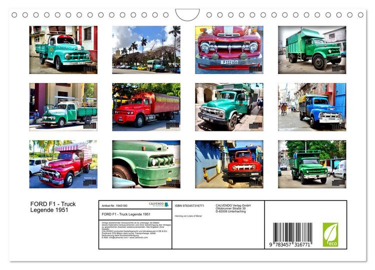 Produktbild: FORD F1 - Truck Legende 1951 (Wandkalender 2026 DIN A4 quer), CALVENDO Monatskalender