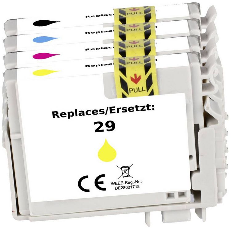 Produktbild: Renkforce Druckerpatrone ersetzt Epson 29, T2986, T2981, T2982, T2983, T2984 Kompatibel Kombi-Pack Schwarz, Cyan, Magenta, Gelb RF-5705460