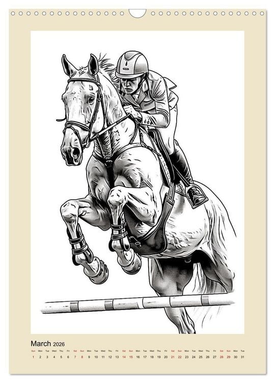 Produktbild: Sketchy Power Horses (Wall Calendar 2026 DIN A3 portrait), CALVENDO 12 Month Wall Calendar
