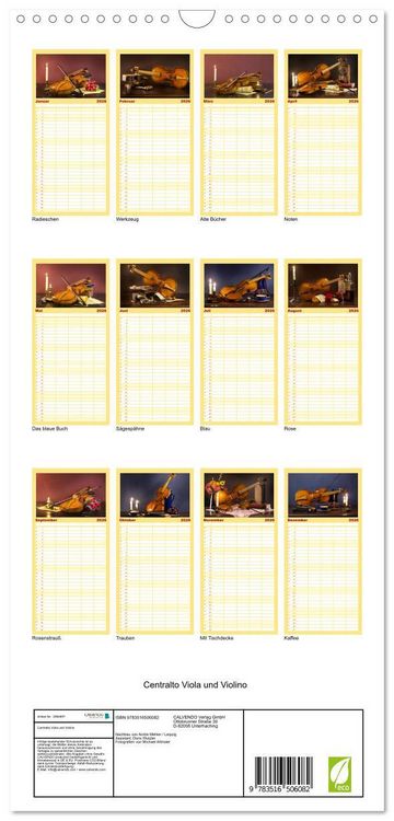 Produktbild: Familienplaner 2026 - Centralto Viola und Violino mit 5 Spalten (Wandkalender, 21 x 45 cm) CALVENDO