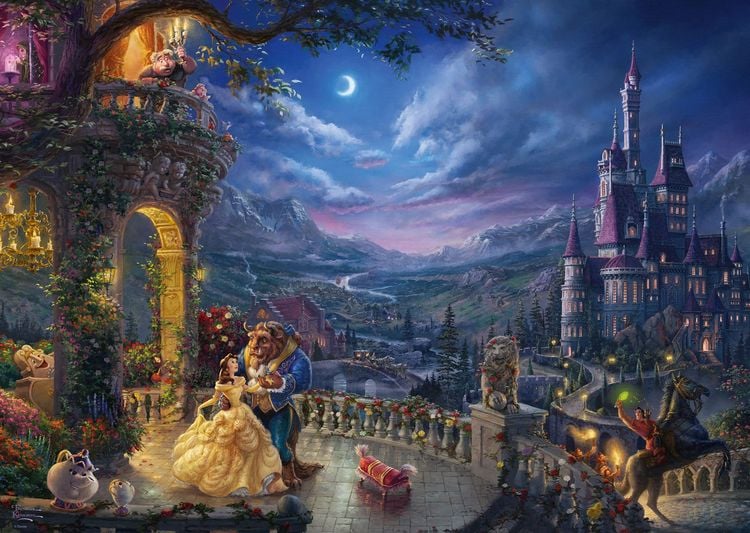 Produktbild: Puzzle Schmidt Spiele 59484 Thomas Kinkade Disney Die Sch&ouml;ne und das Biest Tanz im Mondlicht1000 Teile
