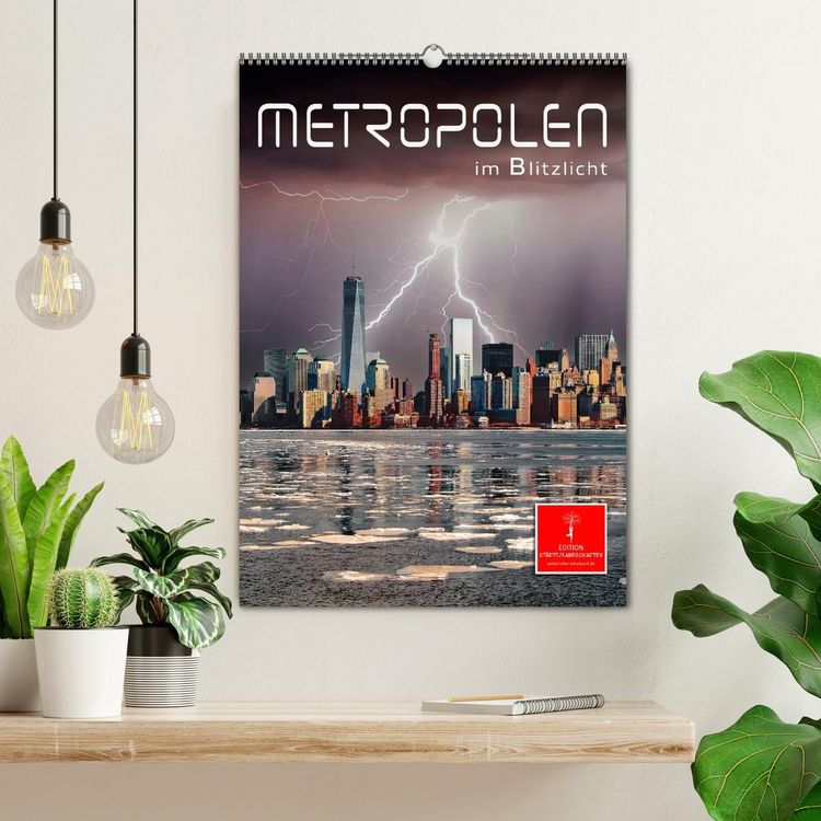 Produktbild: Metropolen im Blitzlicht (Wandkalender 2026 DIN A2 hoch), CALVENDO Monatskalender