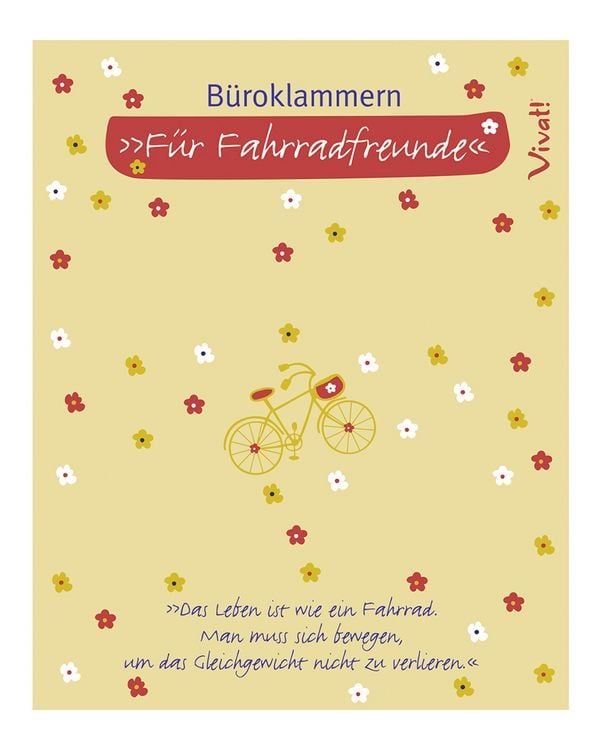 Produktbild: 4er-Set B&uuml;roklammern &raquo;Fahrradfreunde&laquo;