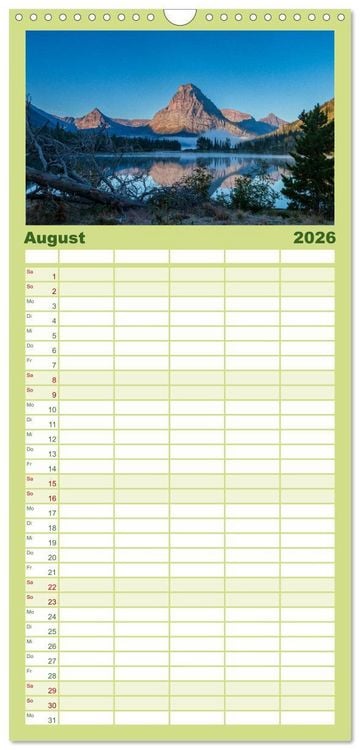 Produktbild: Familienplaner 2026 - Westw&auml;rts - &Uuml;ber die Rocky Mountains zum Pazifik mit 5 Spalten (Wandkalender, 21 x 45 cm) CALVENDO