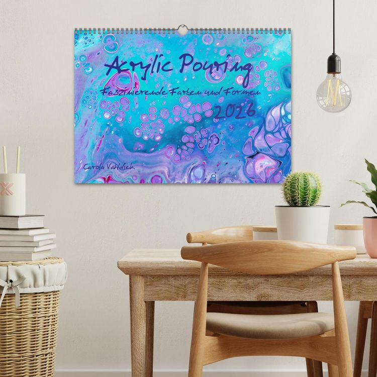 Produktbild: Acrylic Pouring - Faszinierende Farben und Formen (Wandkalender 2026 DIN A3 quer), CALVENDO Monatskalender