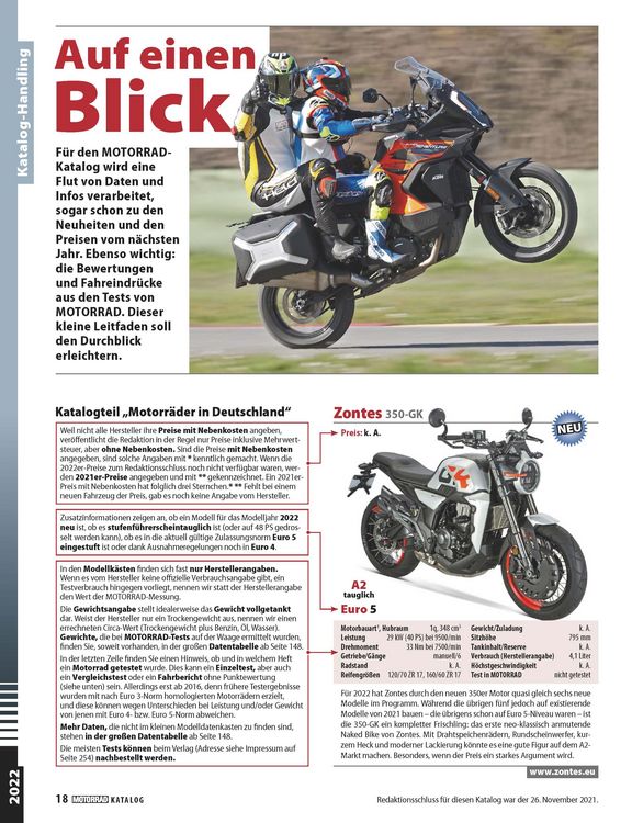 Produktbild: Motorrad-Katalog 2022