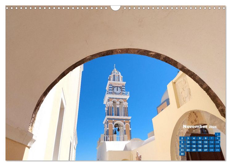 Produktbild: SANTORIN &ndash; Die atemberaubende Sch&ouml;nheit der magischen Insel (Wandkalender 2026 DIN A3 quer), CALVENDO Monatskalender