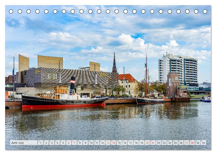 Produktbild: Bremerhaven Stadtansichten (Tischkalender 2026 DIN A5 quer), CALVENDO Monatskalender