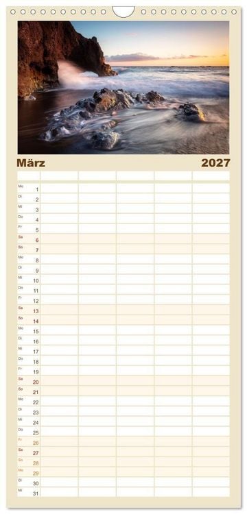 Produktbild: Familienplaner 2027 - Land. Licht. Meer. mit 5 Spalten (Wandkalender, 21 x 45 cm) CALVENDO