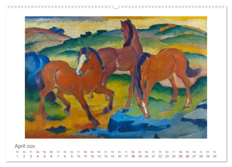 Produktbild: Franz Marc 2026 (hochwertiger Premium Wandkalender 2026 DIN A2 quer), Kunstdruck in Hochglanz