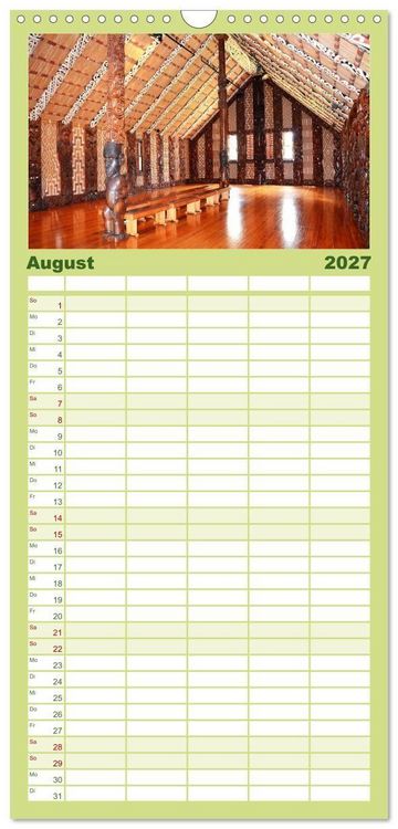 Produktbild: Familienplaner 2027 - Neuseeland - Land der Kontraste mit 5 Spalten (Wandkalender, 21 x 45 cm) CALVENDO
