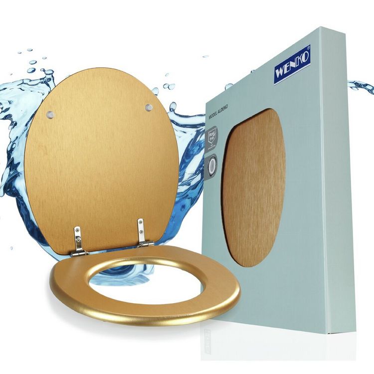 WC Sitz Mod. Aldeno Gold matt, Toilettendeckel aus foliertem MDF kaufen