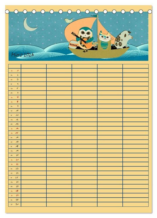 Produktbild: Unser buntes Familienleben (Tischkalender 2026 DIN A5 hoch), CALVENDO Monatskalender