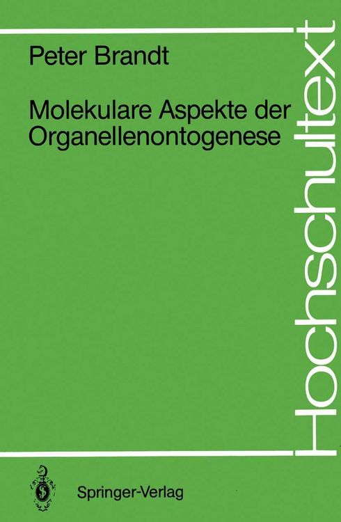 Produktbild: Molekulare Aspekte der Organellenontogenese