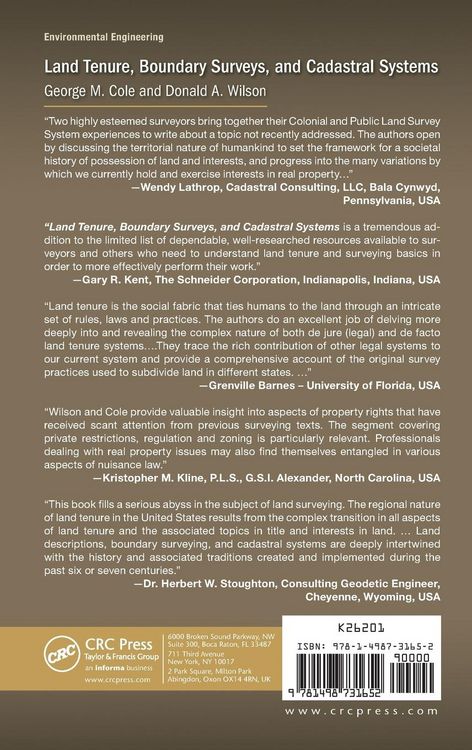 Produktbild: Land Tenure, Boundary Surveys, and Cadastral Systems