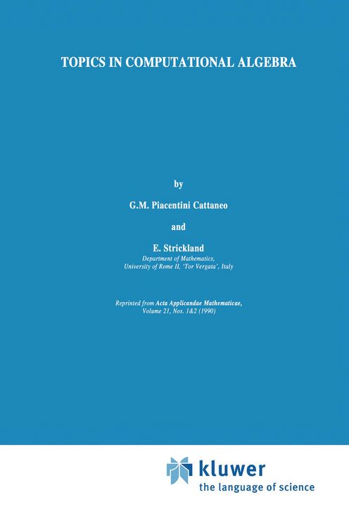 Produktbild: Topics in Computational Algebra