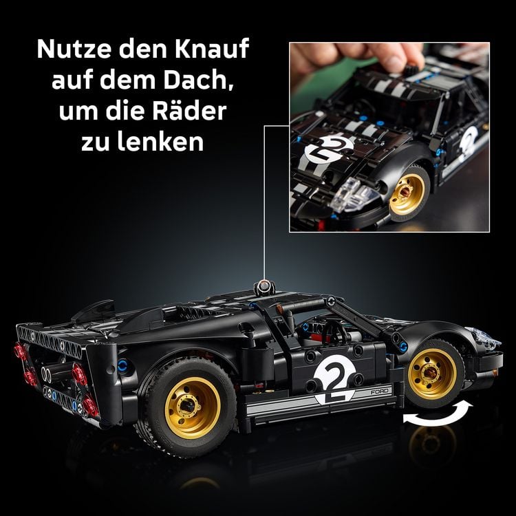 Produktbild: LEGO Technic 42223 1966 Ford GT40 MKII Rennwagen, Modellauto Erwachsene