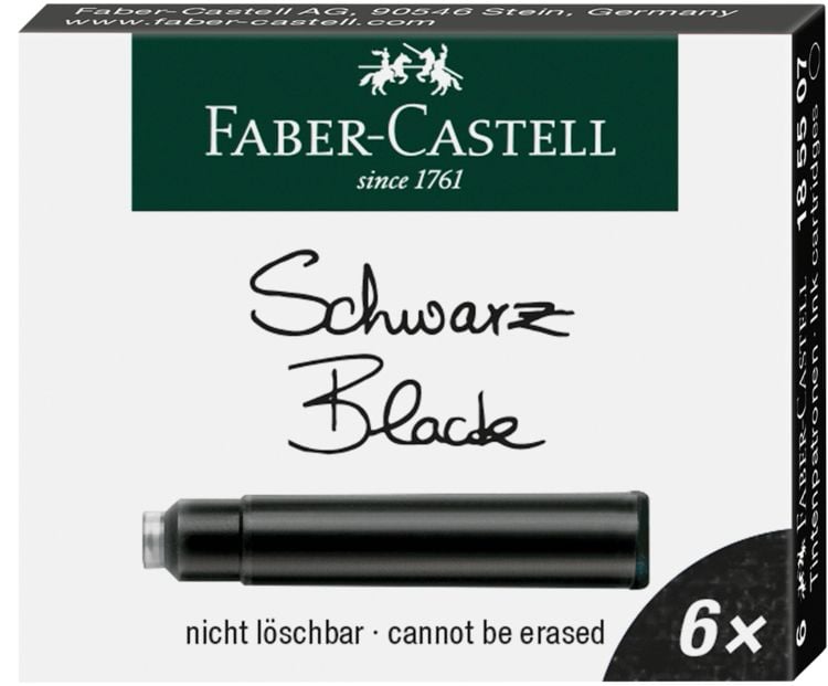 Produktbild: Faber-Castell Tintenpatronen Standard schwarz 6er