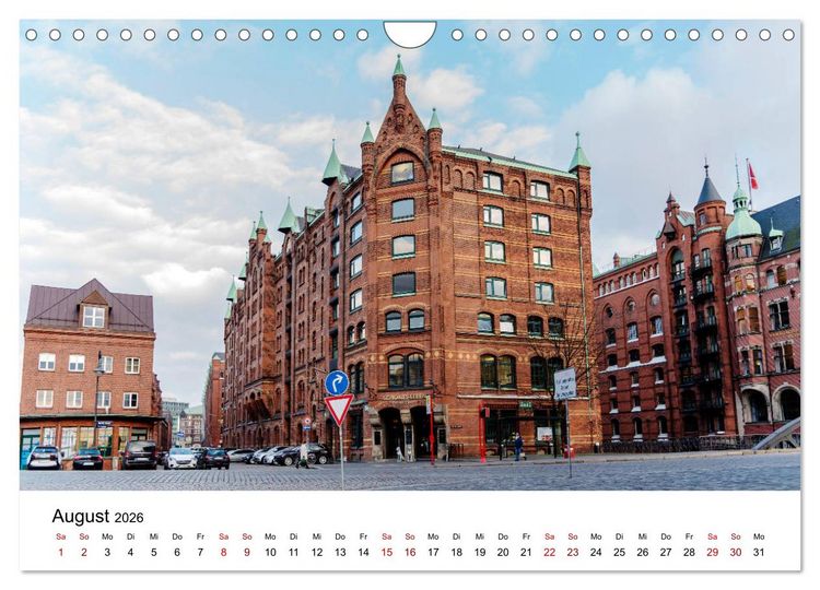 Produktbild: Die farbige Hafenstadt Hamburg (Wandkalender 2026 DIN A4 quer), CALVENDO Monatskalender
