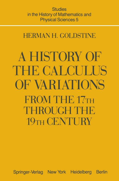 Produktbild: A History of the Calculus of Variations from the 17th through the 19th Century