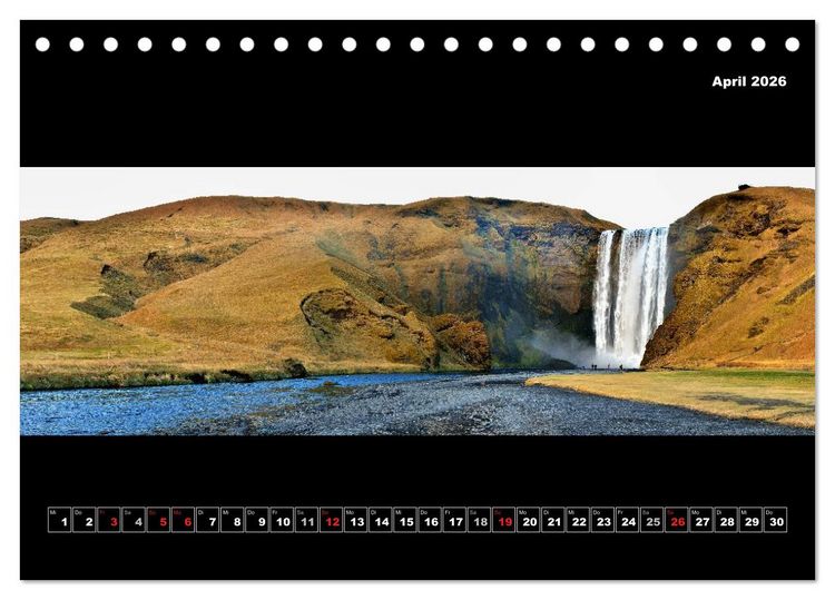 Produktbild: Island 2026 Landschaftspanoramen (Tischkalender 2026 DIN A5 quer), CALVENDO Monatskalender