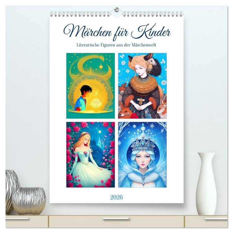 Produktbild: M&auml;rchen f&uuml;r Kinder (hochwertiger Premium Wandkalender 2026 DIN A2 hoch), Kunstdruck in Hochglanz