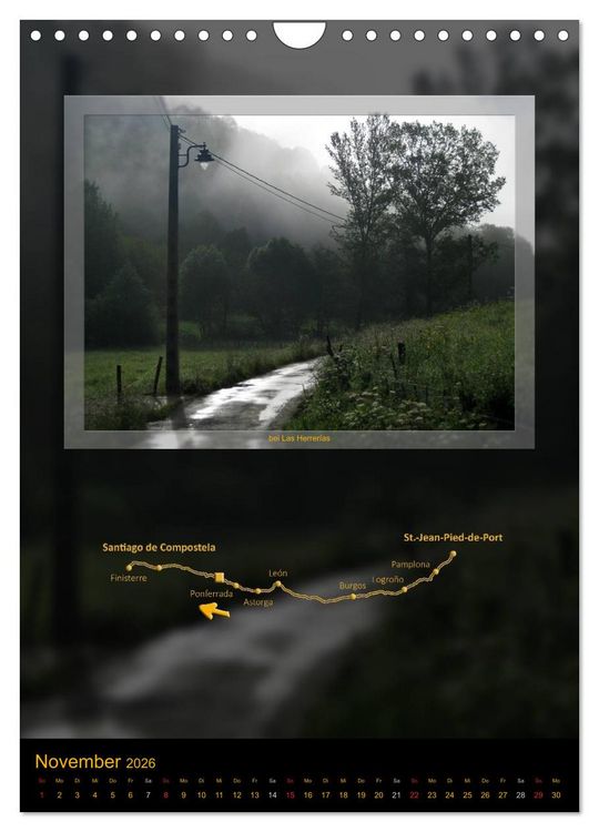 Produktbild: Jakobsweg - Camino Franc&eacute;s (Wandkalender 2026 DIN A4 hoch), CALVENDO Monatskalender