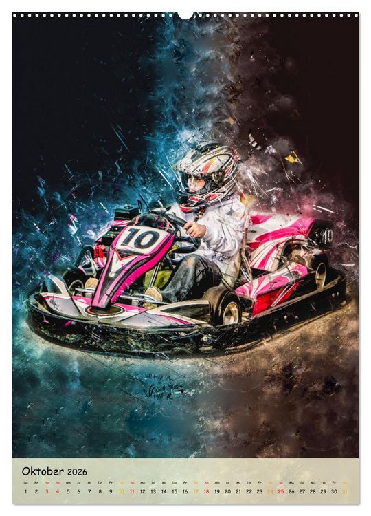 Produktbild: Gokart spektakul&auml;r (hochwertiger Premium Wandkalender 2026 DIN A2 hoch), Kunstdruck in Hochglanz