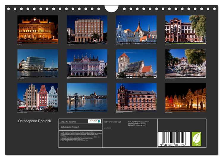 Produktbild: Ostseeperle Rostock (Wandkalender 2026 DIN A4 quer), CALVENDO Monatskalender