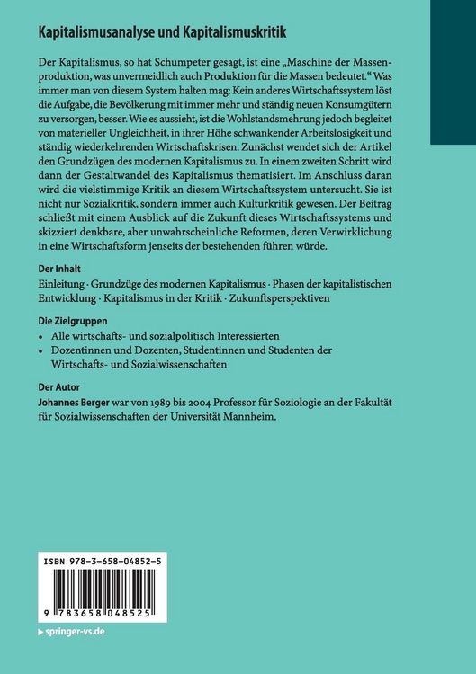 Produktbild: Kapitalismusanalyse und Kapitalismuskritik