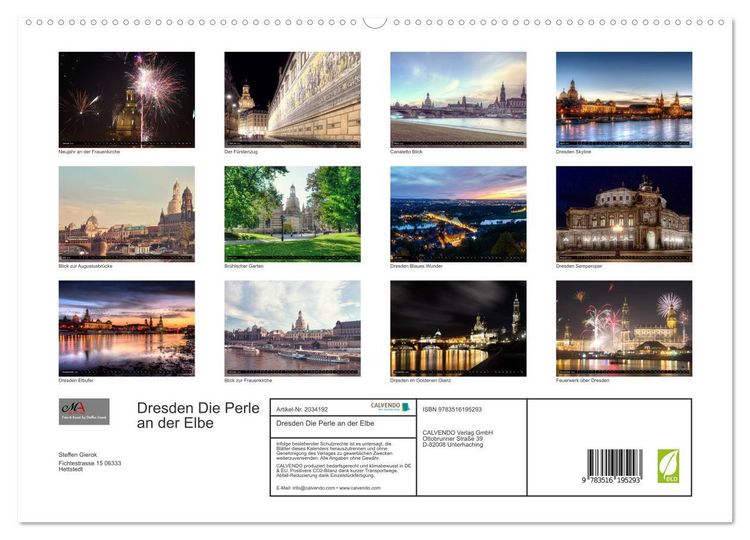 Produktbild: Dresden Die Perle an der Elbe (hochwertiger Premium Wandkalender 2026 DIN A2 quer), Kunstdruck in Hochglanz