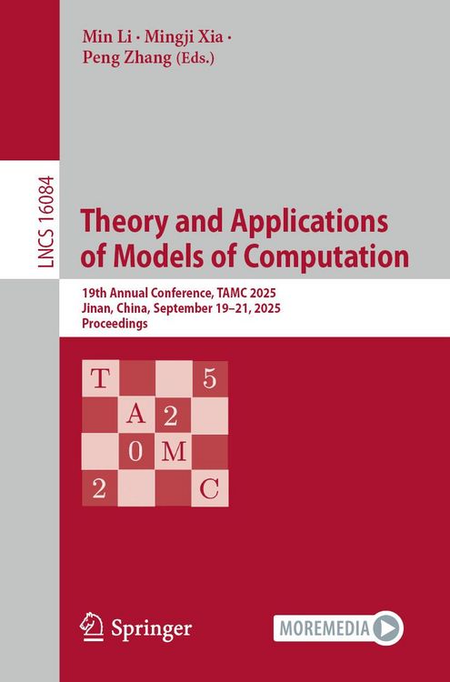 Produktbild: Theory and Applications of Models of Computation