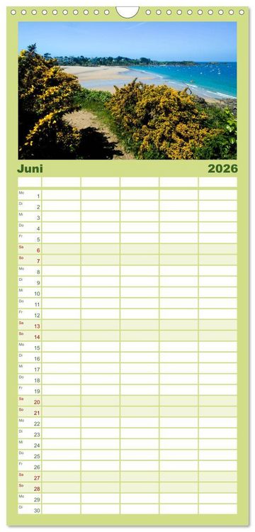 Produktbild: Familienplaner 2026 - Die Sch&ouml;nheit der Bretagne mit 5 Spalten (Wandkalender, 21 x 45 cm) CALVENDO