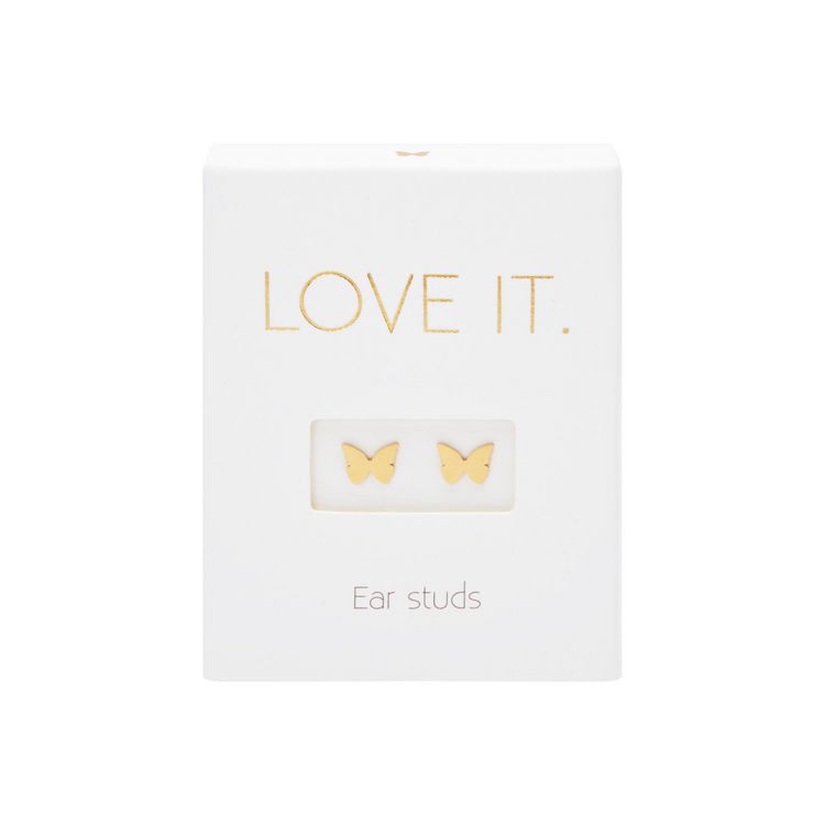Produktbild: Ohrstecker - "Love it." vergoldet - Schmetterling