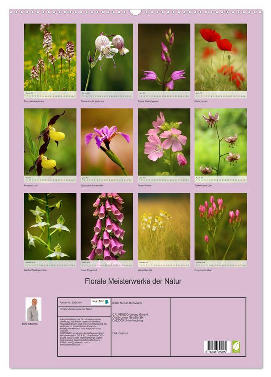 Produktbild: Florale Meisterwerke der Natur (Wandkalender 2026 DIN A2 hoch), CALVENDO Monatskalender