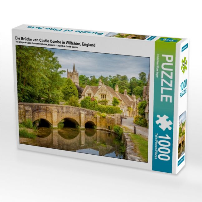 Produktbild: CALVENDO Puzzle Die Br&uuml;cke von Castle Combe in Wiltshire, England | 1000 Teile Lege-Gr&ouml;&szlig;e 64x48cm Foto-Puzzle f&uuml;r gl&uuml;ckliche Stunden