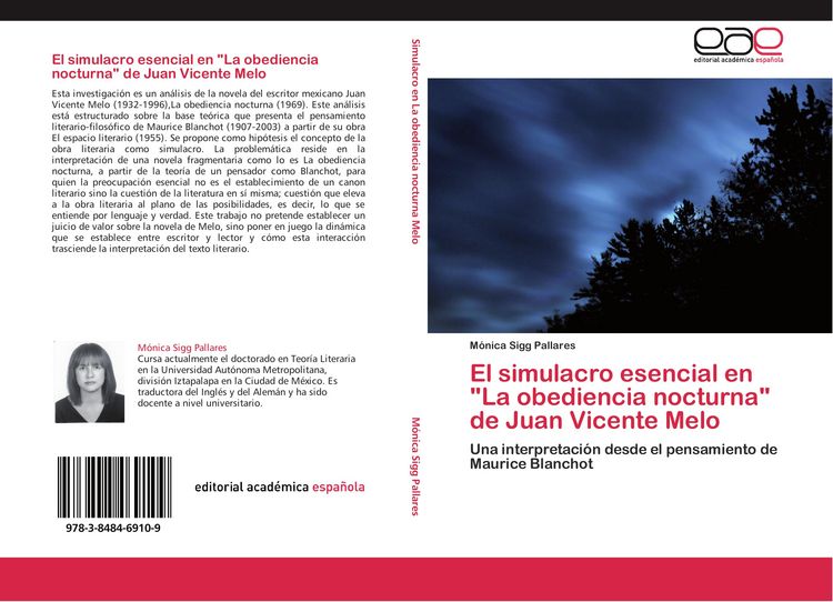 Produktbild: El simulacro esencial en "La obediencia nocturna" de Juan Vicente Melo