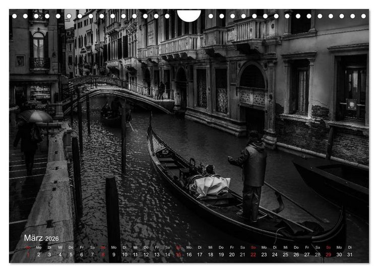 Produktbild: Venedig - Licht und Schatten (Wandkalender 2026 DIN A4 quer), CALVENDO Monatskalender
